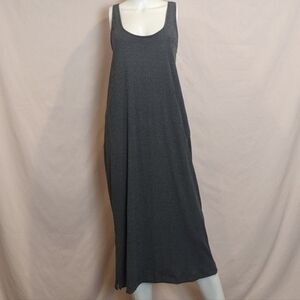 Frances Hart Maternity Gray Scoop Neck Sleeveless Midi Dress size Large